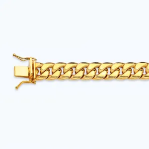 10K 8.5MM YELLOW GOLD HOLLOW MIAMI CUBAN 7" CHAIN BRACELET