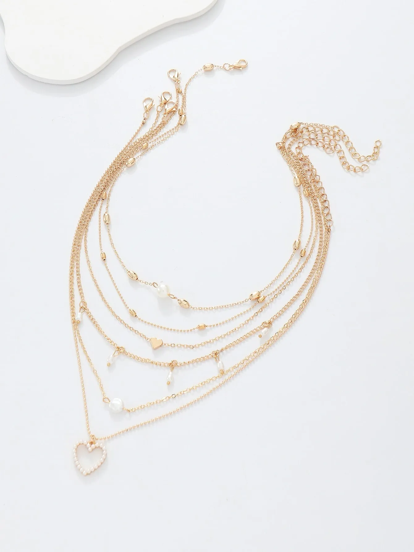 5pcs Heart Pendant Necklace for Women Novelty Necklace Creative Necklace