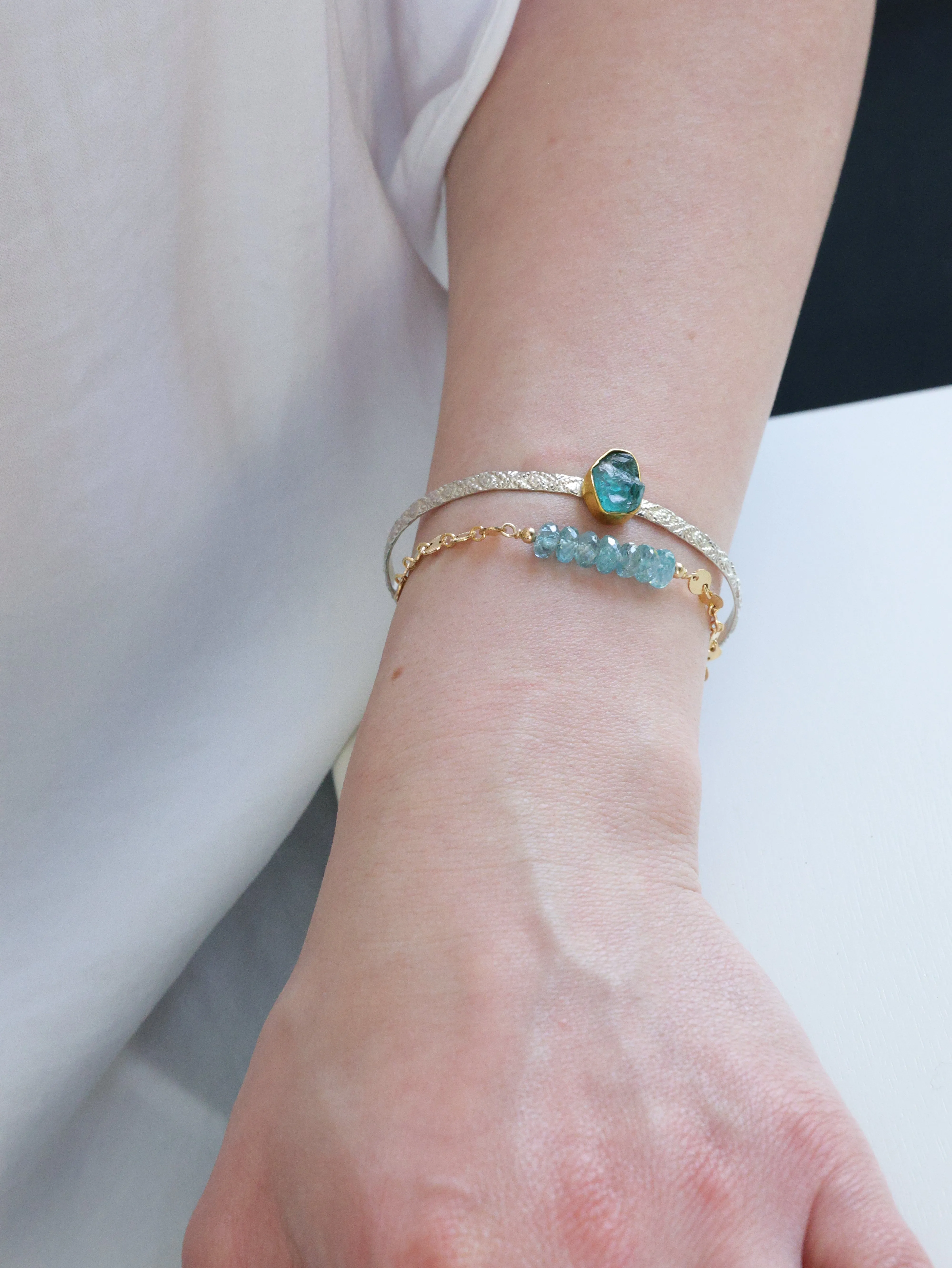 Apatite roundels nh Bracelet gold filled
