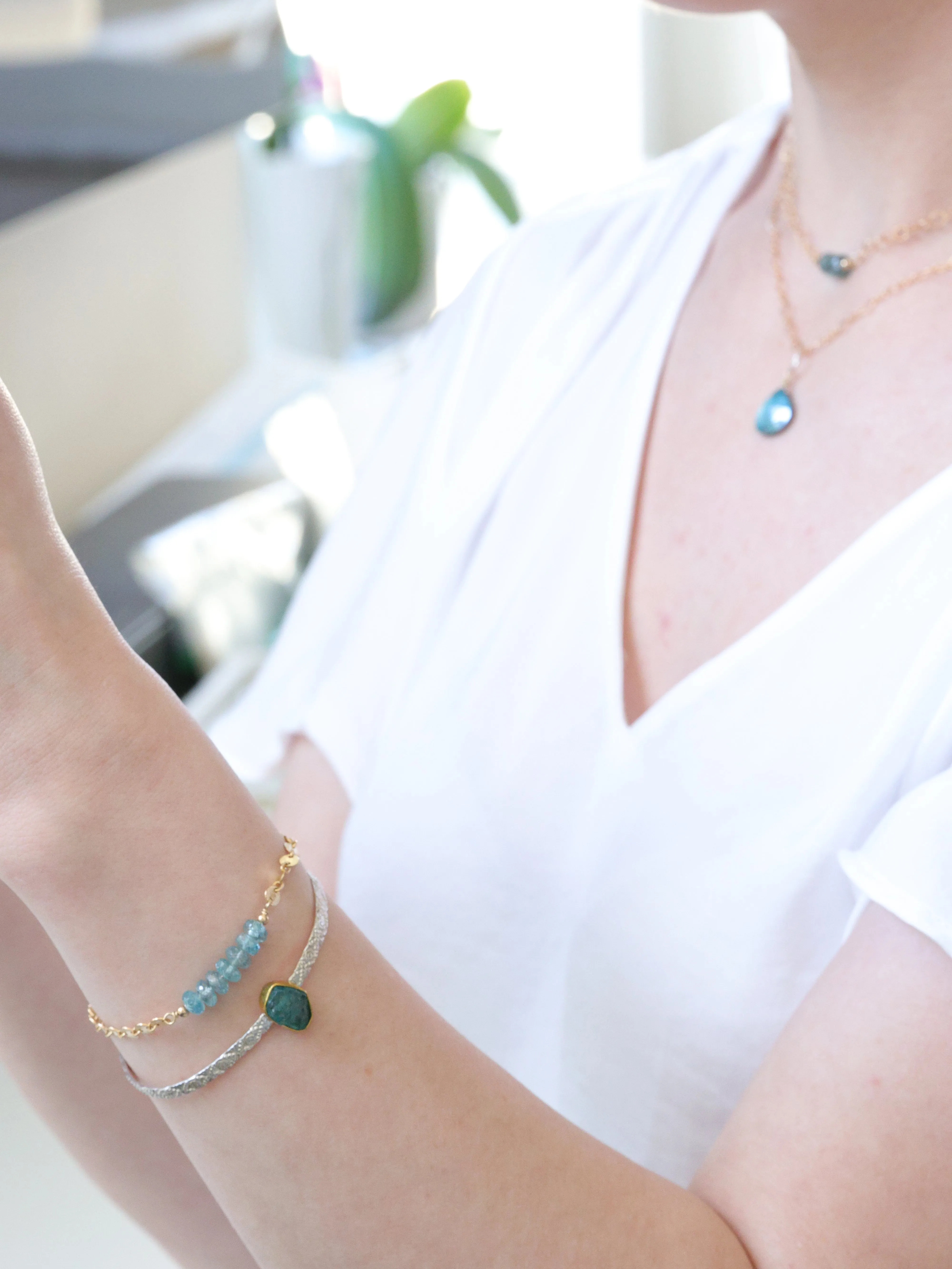 Apatite roundels nh Bracelet gold filled