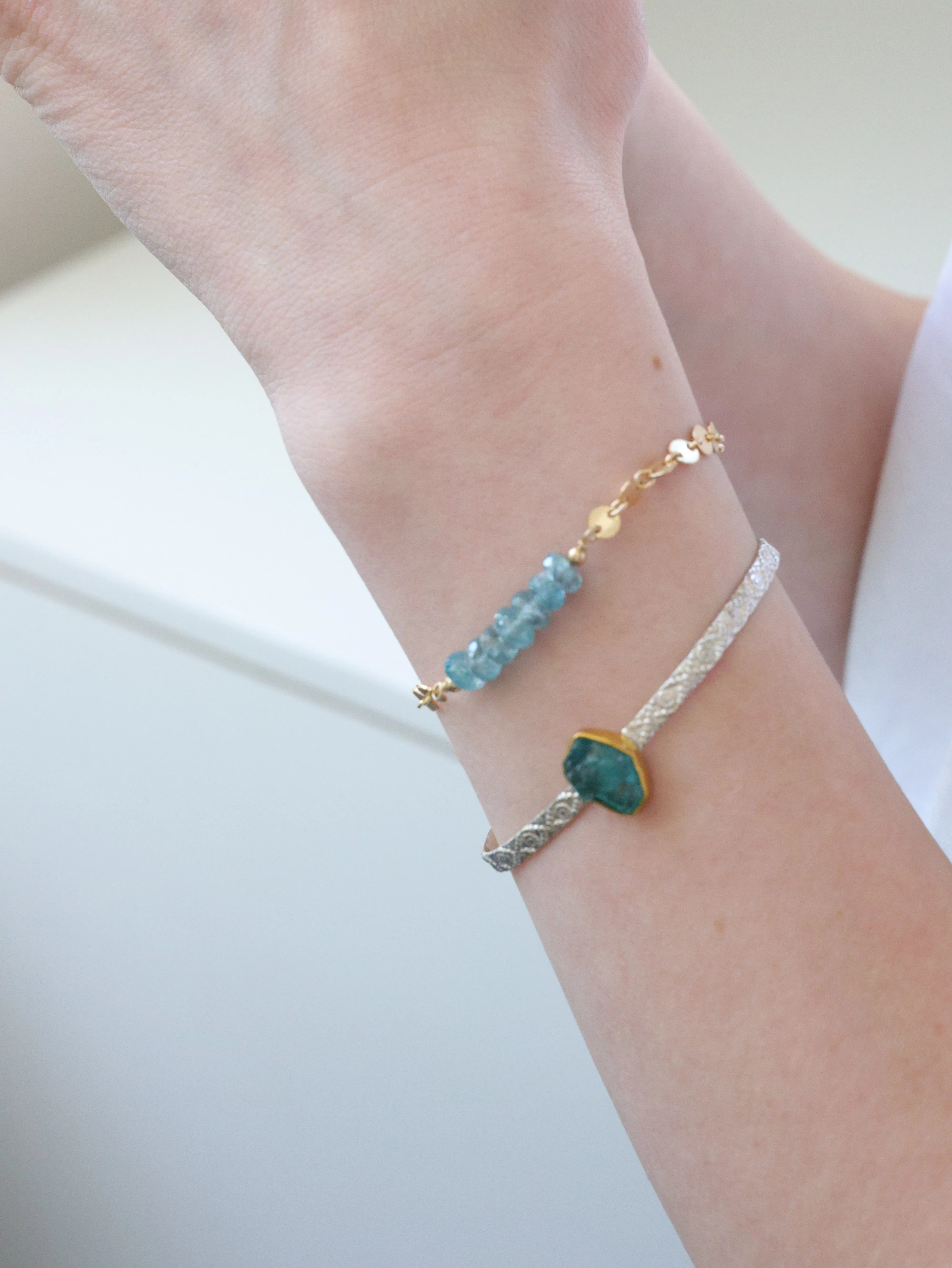 Apatite roundels nh Bracelet gold filled