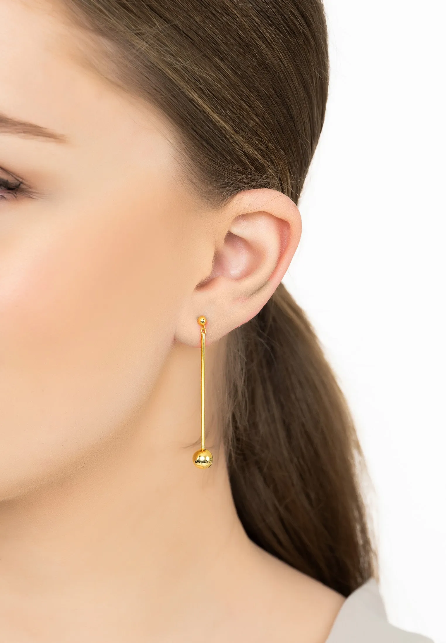 Artic Orb Lines Earrings Gold