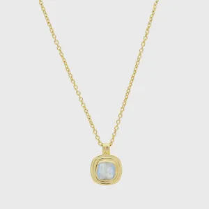 California Cushion Moonstone Necklace