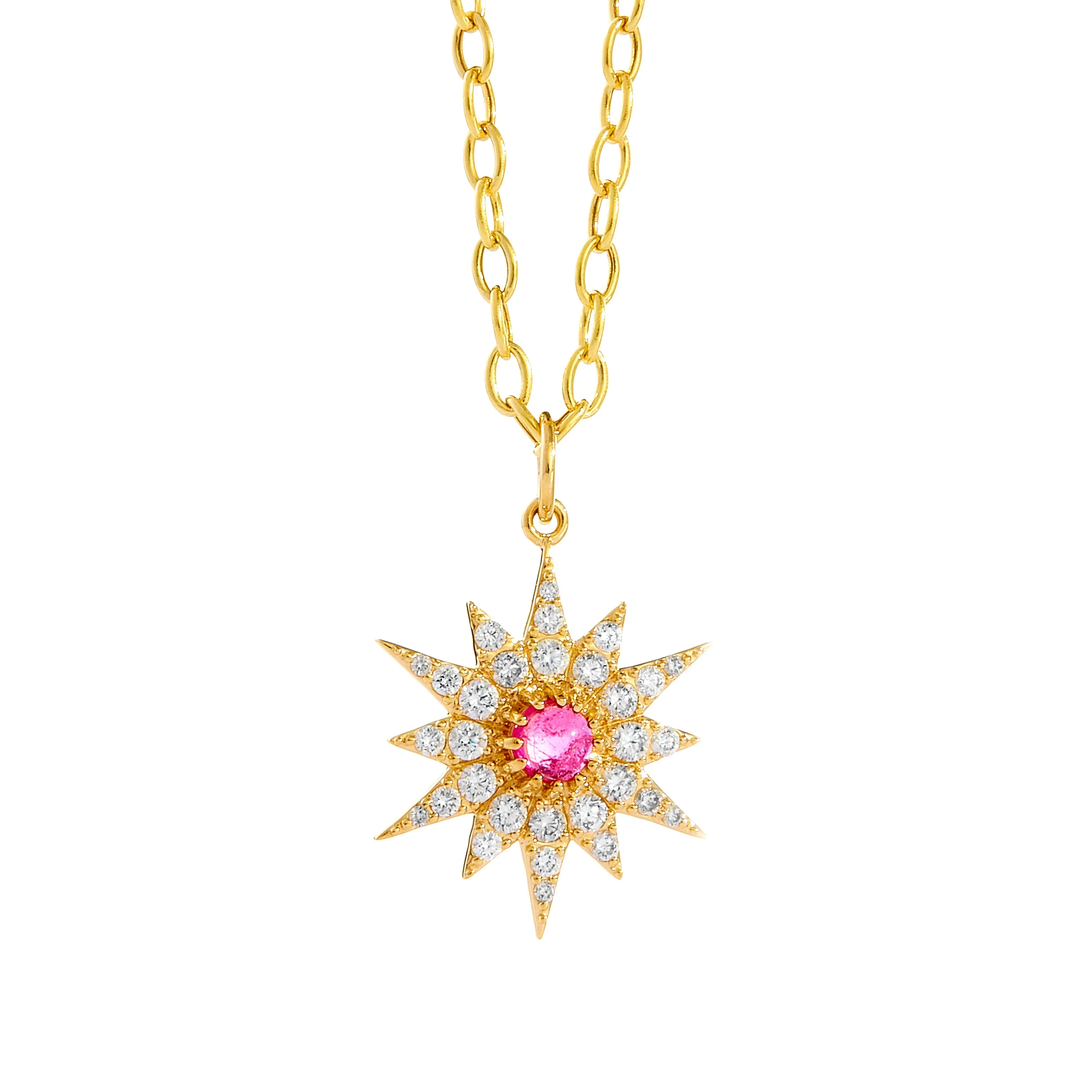 Cosmic Starburst Gemstone Pendant