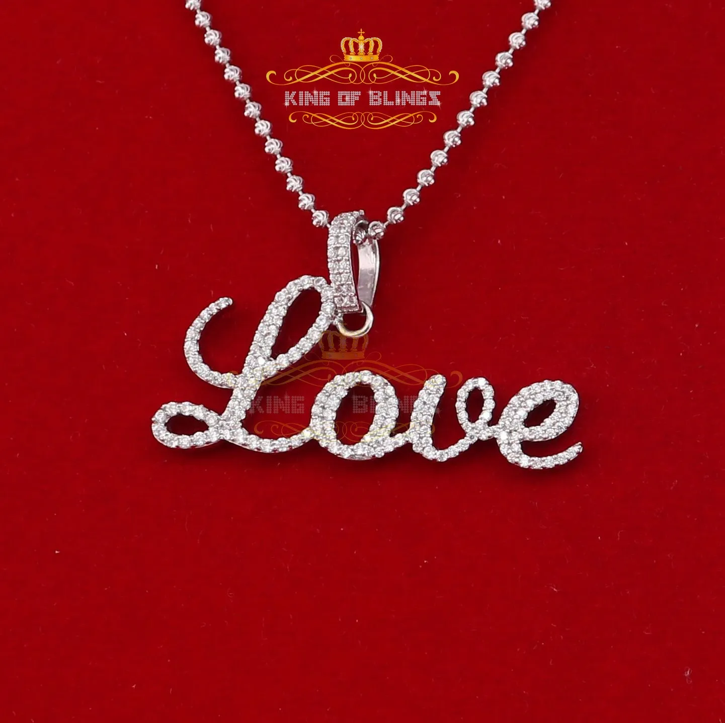 Create Your Own Custom Design in 925 Sterling Silver1.75 inch " LOVE" 925 Sterling Silver Pendant 2.08ct Cubic Zirconia