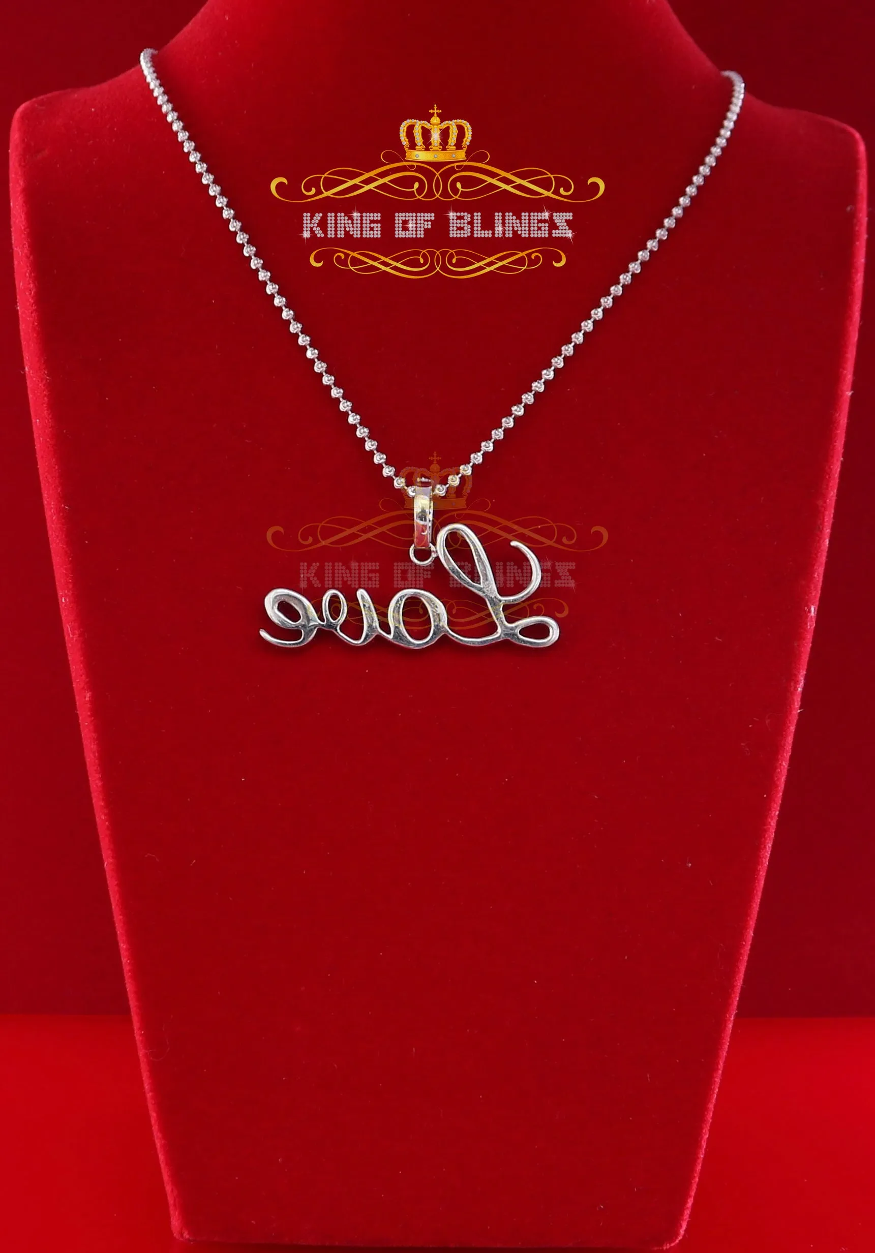 Create Your Own Custom Design in 925 Sterling Silver1.75 inch " LOVE" 925 Sterling Silver Pendant 2.08ct Cubic Zirconia