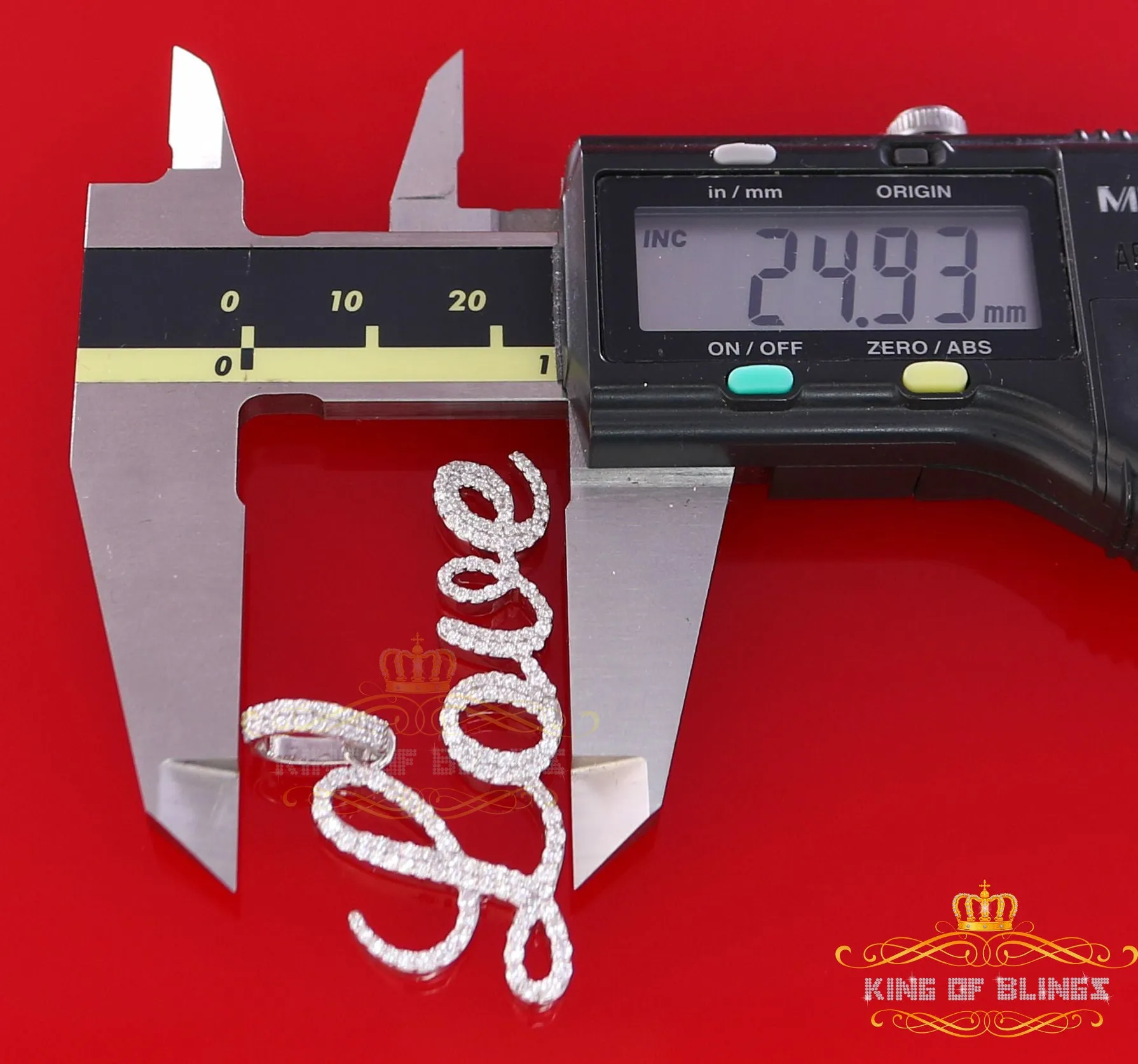 Create Your Own Custom Design in 925 Sterling Silver1.75 inch " LOVE" 925 Sterling Silver Pendant 2.08ct Cubic Zirconia