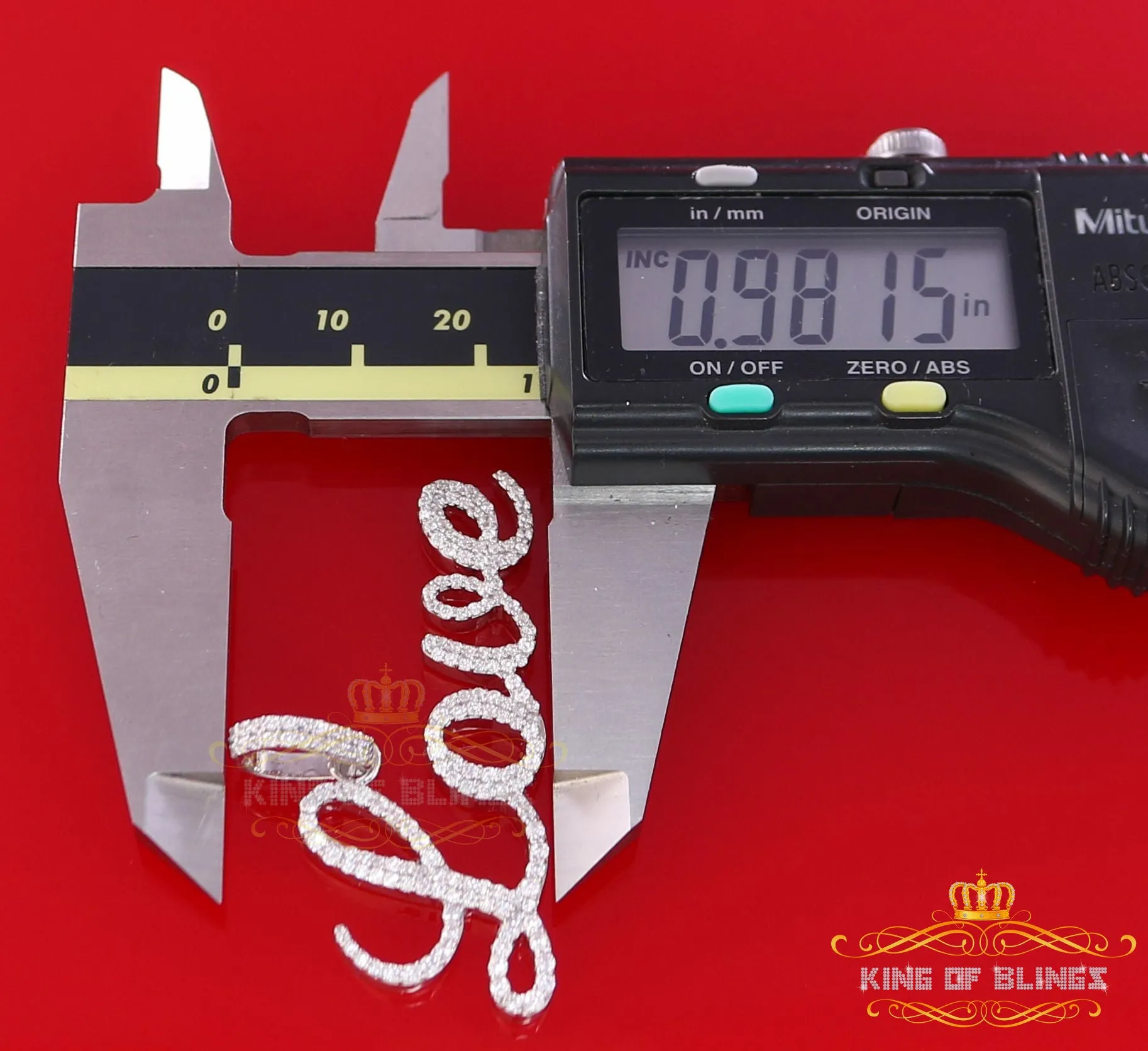 Create Your Own Custom Design in 925 Sterling Silver1.75 inch " LOVE" 925 Sterling Silver Pendant 2.08ct Cubic Zirconia