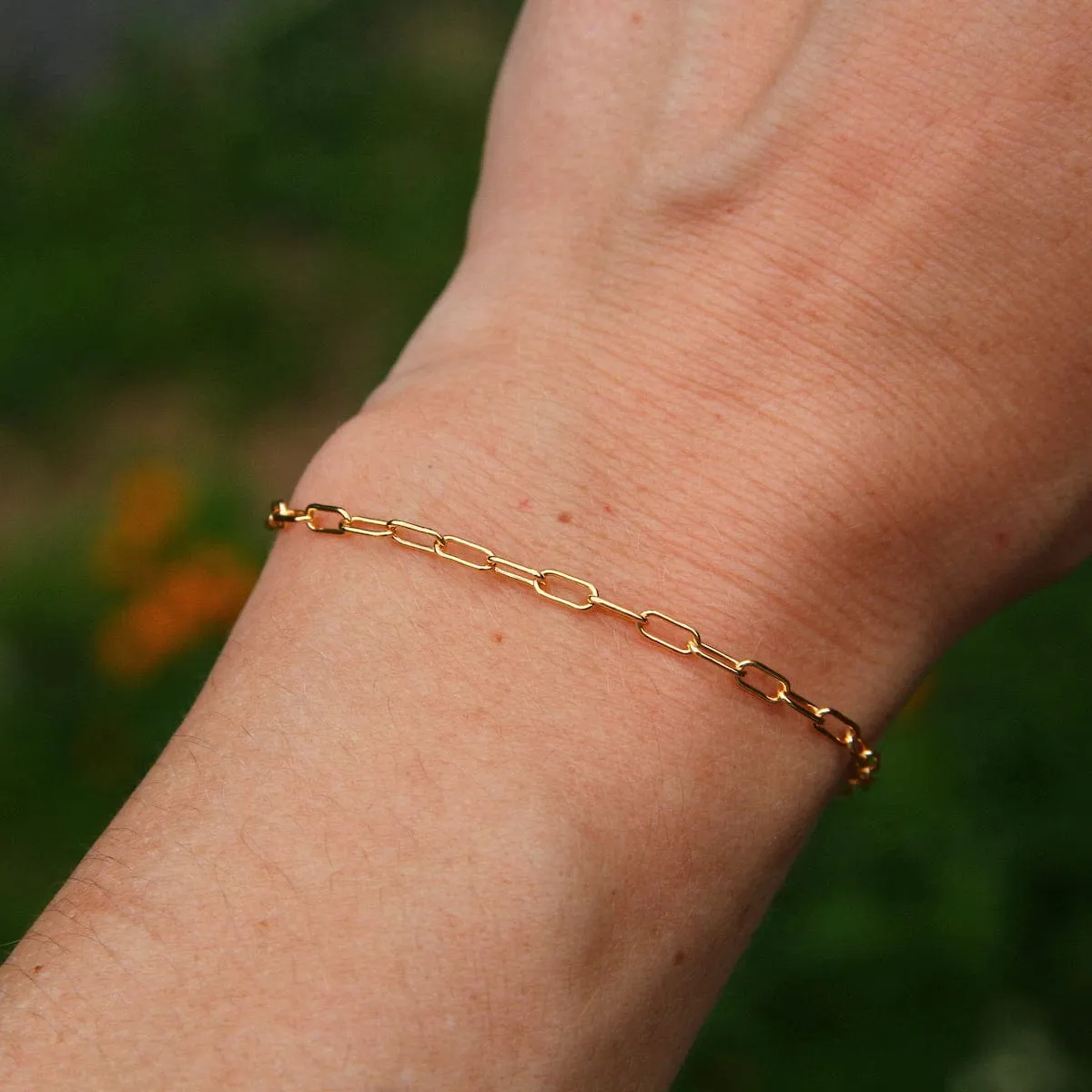 Delicate Gold Filled Round Drawn Cable Chain Bracelet