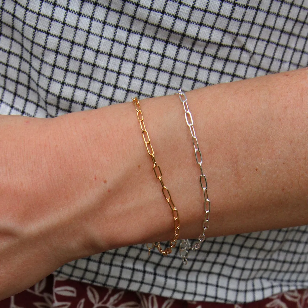 Delicate Gold Filled Round Drawn Cable Chain Bracelet
