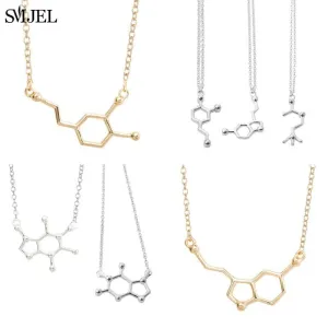 Dopamine Molecule Necklaces Chemical Formula Necklace Fashion Women Serotonin Structure Formula Pendant Graduation Gifts