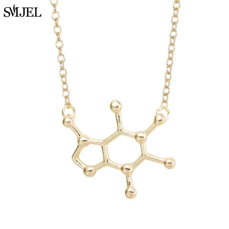 Dopamine Molecule Necklaces Chemical Formula Necklace Fashion Women Serotonin Structure Formula Pendant Graduation Gifts