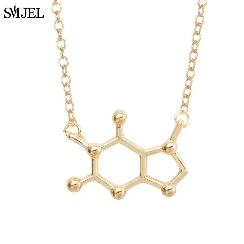 Dopamine Molecule Necklaces Chemical Formula Necklace Fashion Women Serotonin Structure Formula Pendant Graduation Gifts