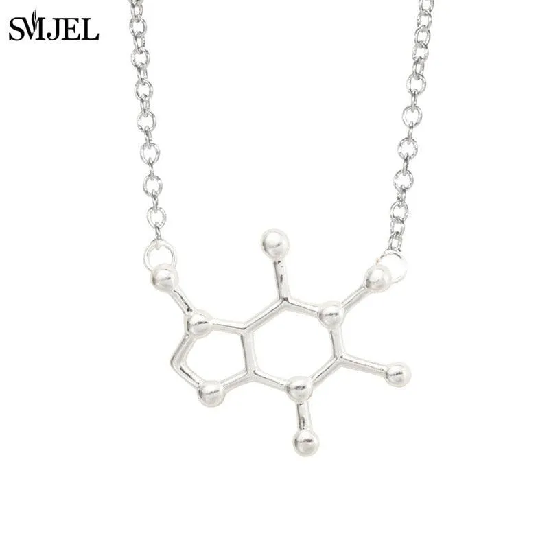 Dopamine Molecule Necklaces Chemical Formula Necklace Fashion Women Serotonin Structure Formula Pendant Graduation Gifts