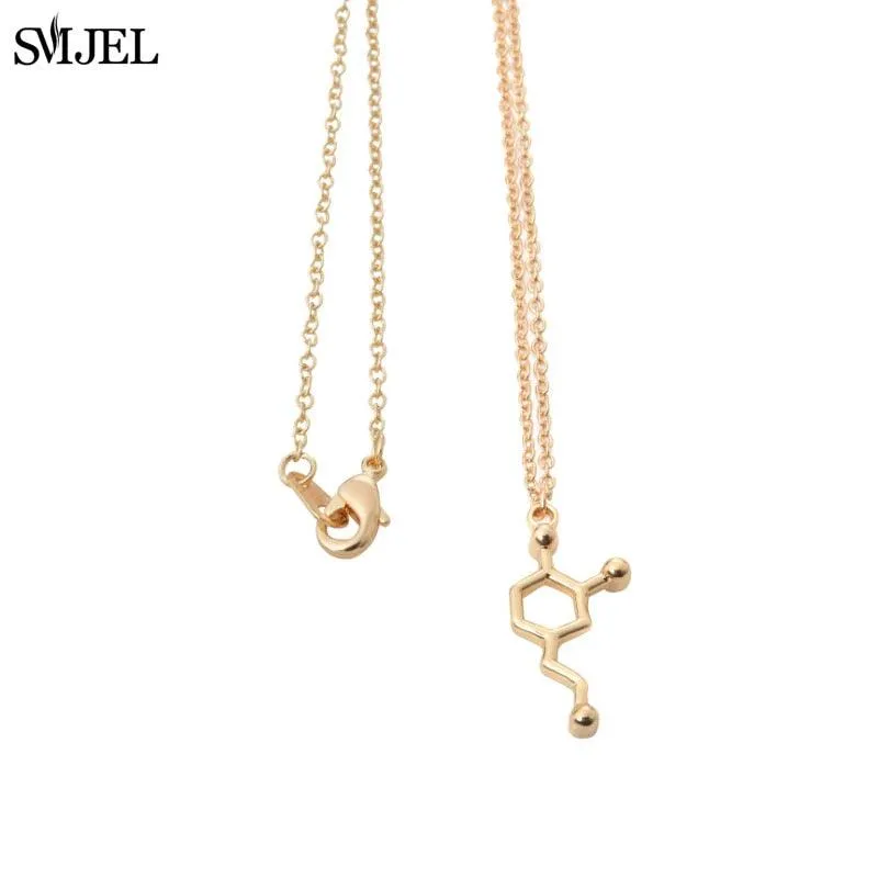Dopamine Molecule Necklaces Chemical Formula Necklace Fashion Women Serotonin Structure Formula Pendant Graduation Gifts