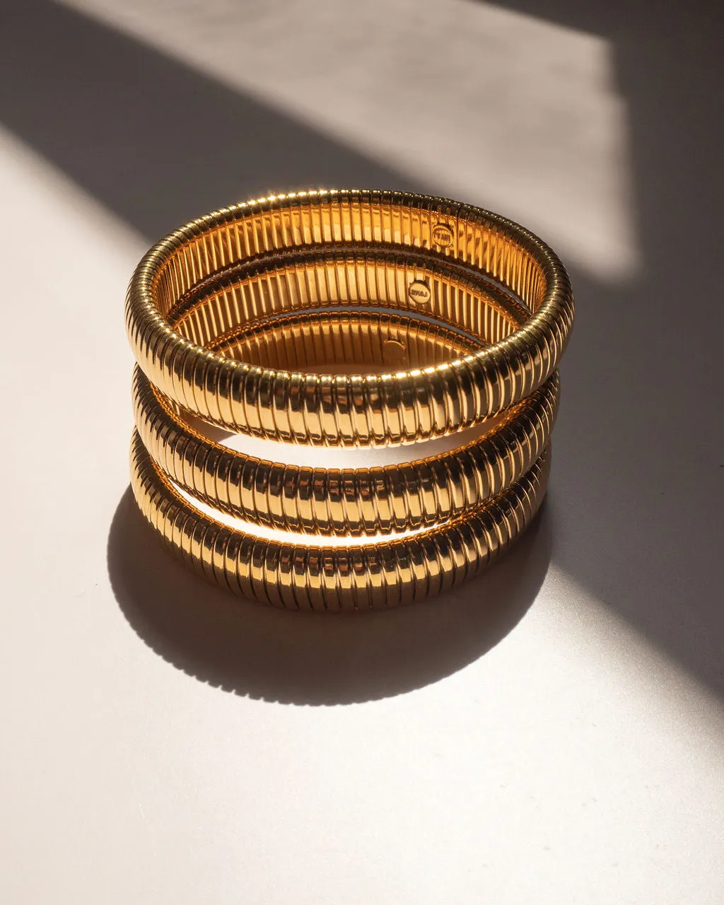 Flex Snake Chain Bracelet- Set of 3 (12mm wide)- Gold