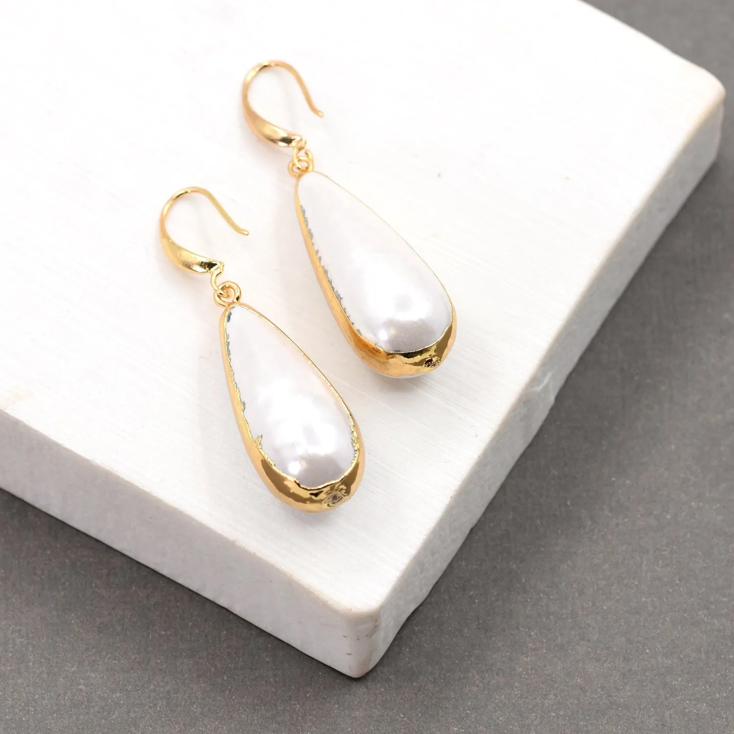 Gold Pebble Drop Earrings
