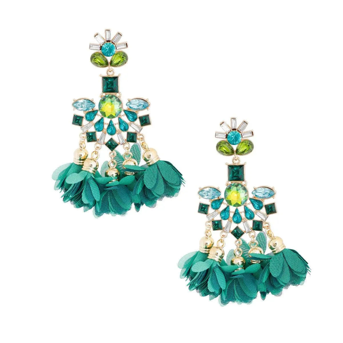 Green Crystal Tassel Earrings for Bold Fashionistas to Get Noticed