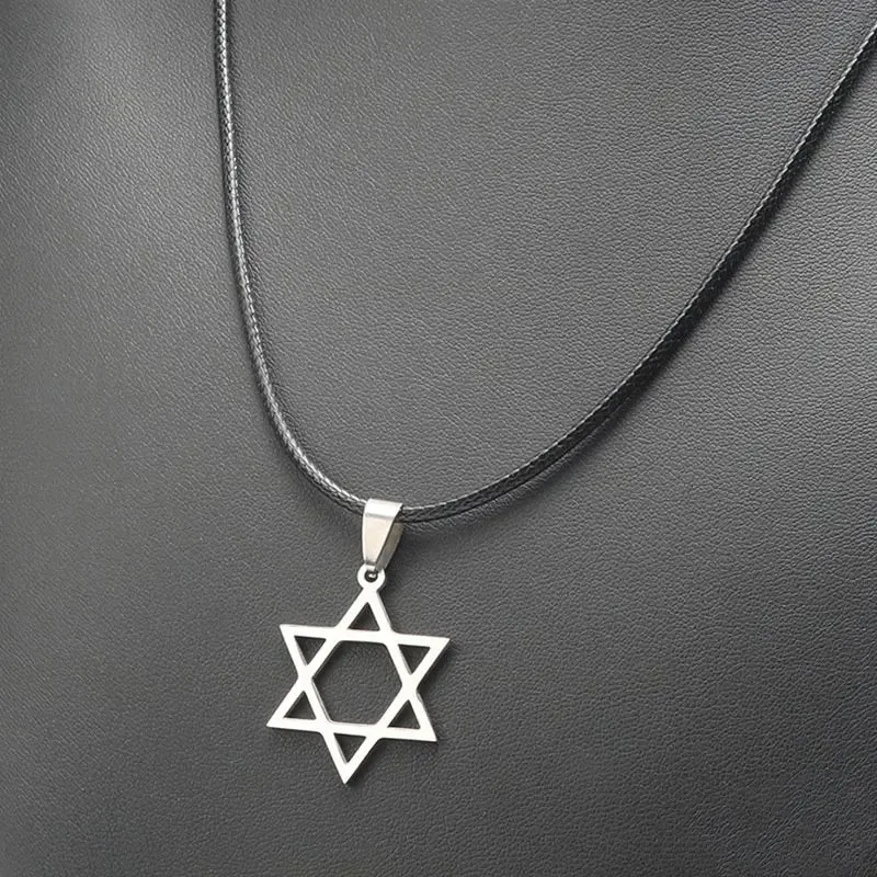 Hot-Selling Stainless Steel Necklace Bat Six-Pointed Star Cross Titanium Steel Necklaces for Men and Women Pendant Jewelry Gifts