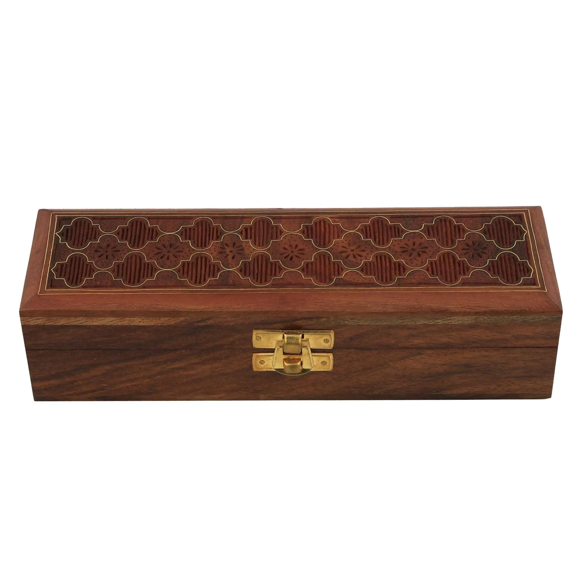 Indian Jewelry Holder - 8 x 2.5 x 2 Inch Small Wood Box - Jewelry Boxes for Bracelet - Present for Her