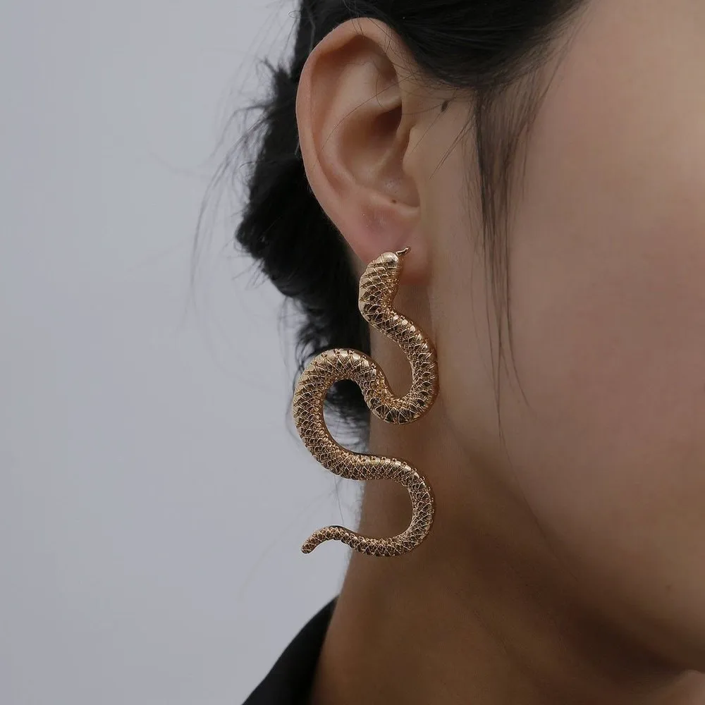 Long Snake Shaped Earrings For Women