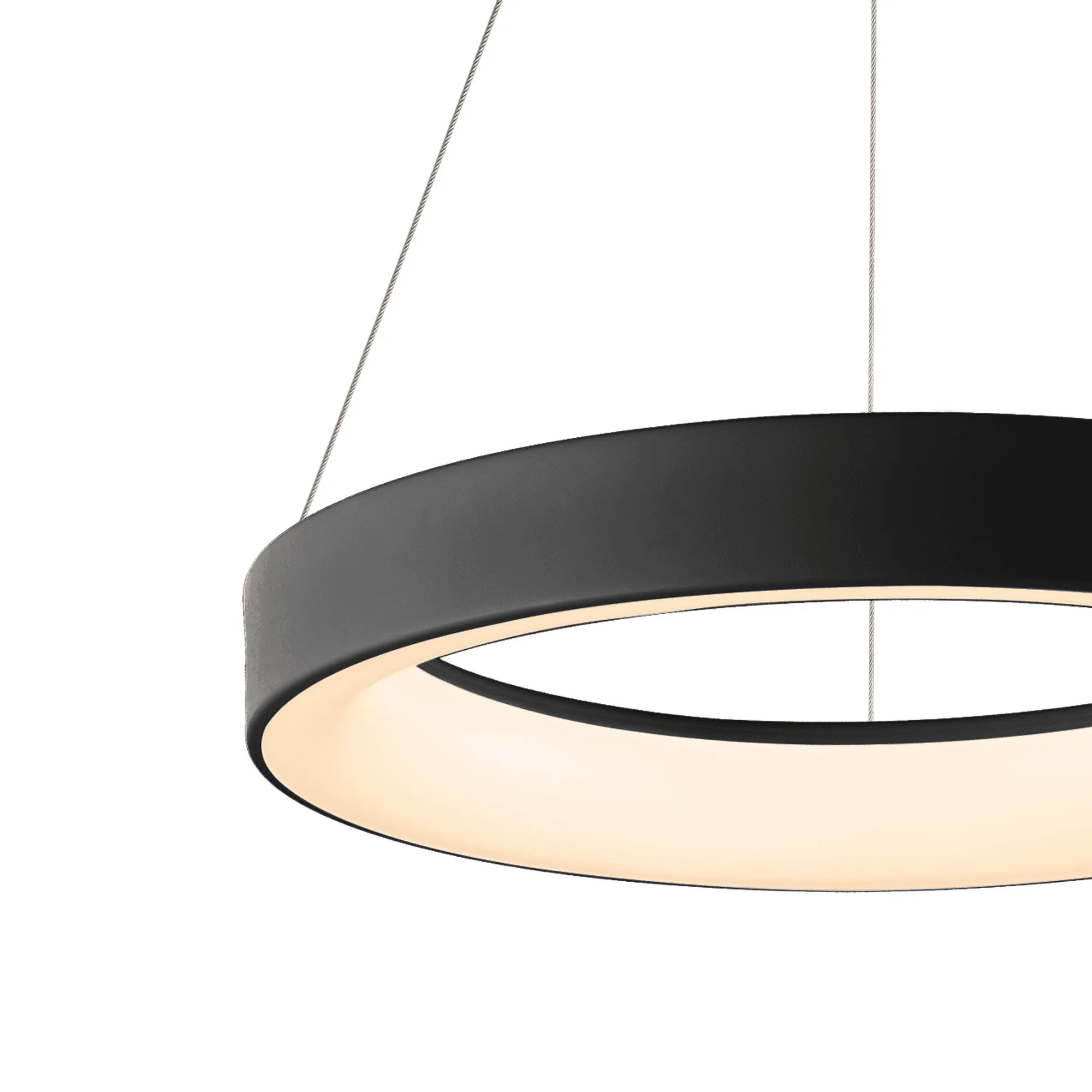 Mantra M8626 Niseko II Ring LED Pendant 38cm Remote Control Black