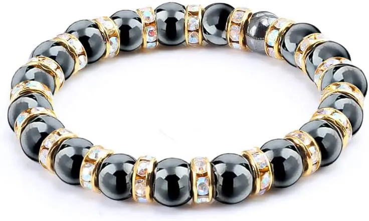 Men Women Hematite Beads Bracelet Beads Black Yoga Mantra Mala Buddha Bracelet for Women and Men