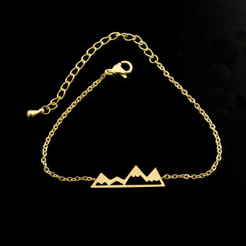 Minimalist Adventure Snowy Mountain Bracelet Women