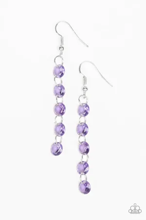 Paparazzi Earring ~ Trickle-Down Effect - Purple