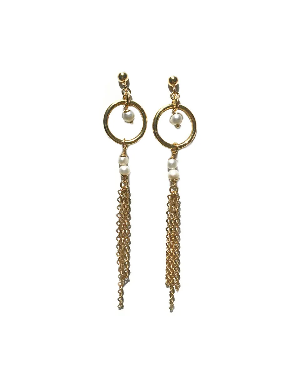 Pearl & Chain Statement Earrings