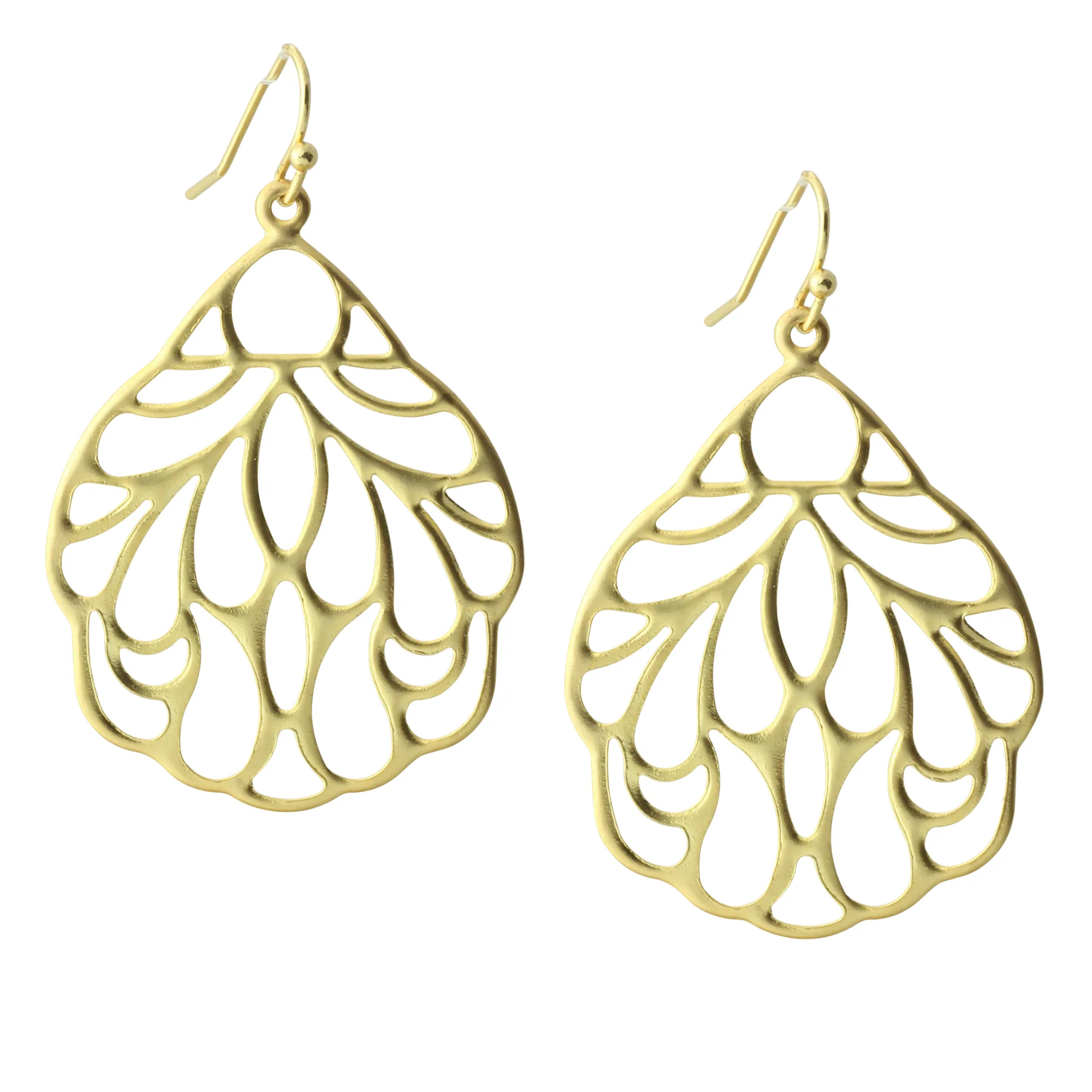 "L'Or" Matte Gold Filigree Wing Earrings