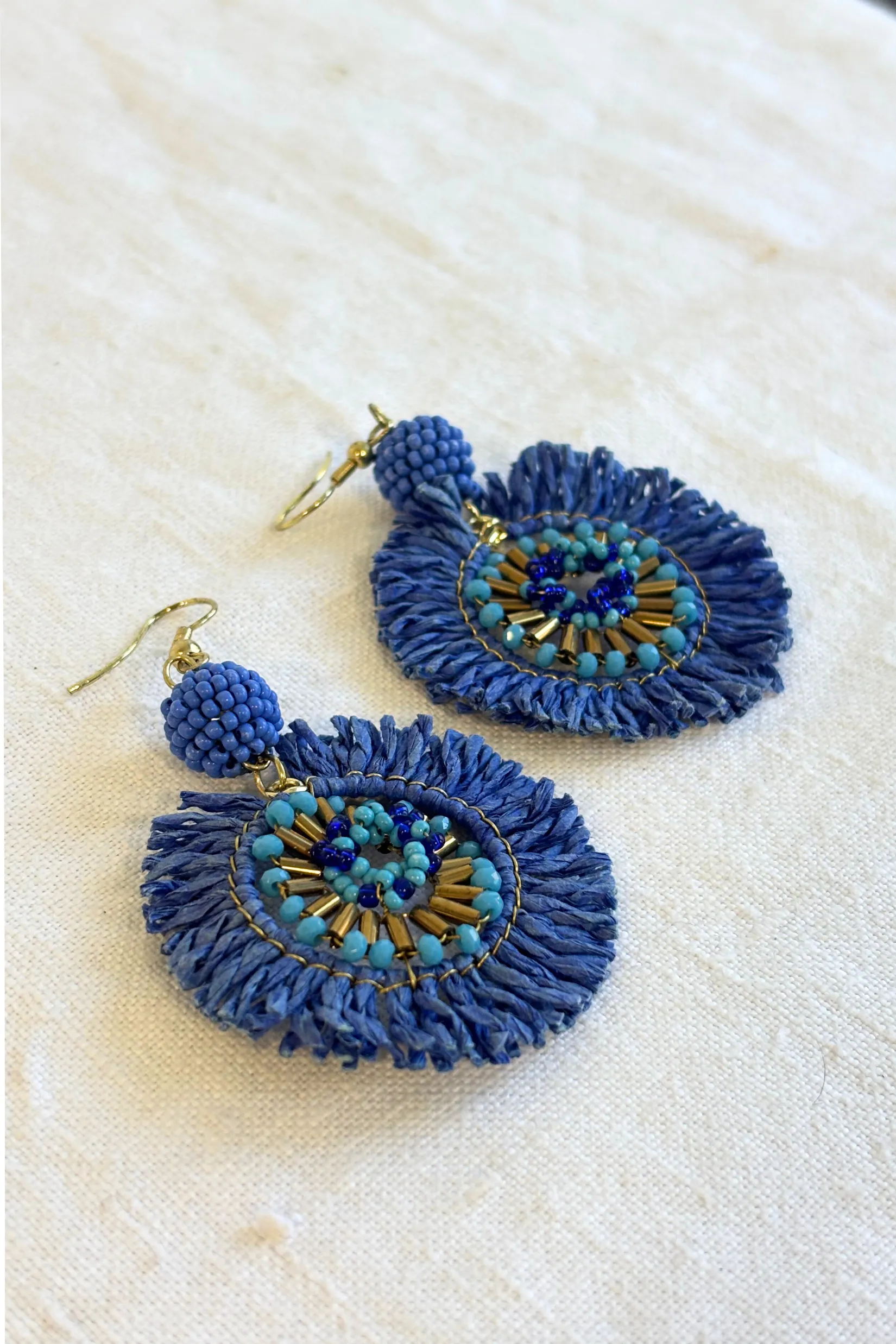 Retro circular statement earrings