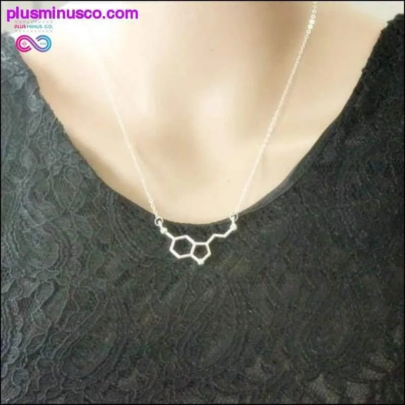 Serotonin Molecule Necklace Small Pendant Necklaces for