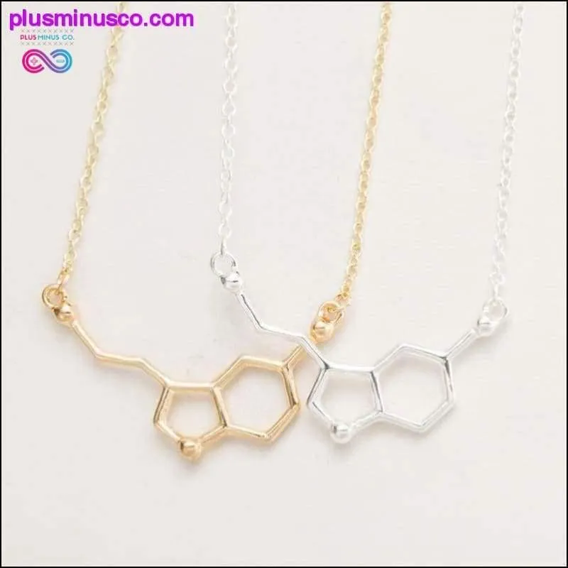 Serotonin Molecule Necklace Small Pendant Necklaces for