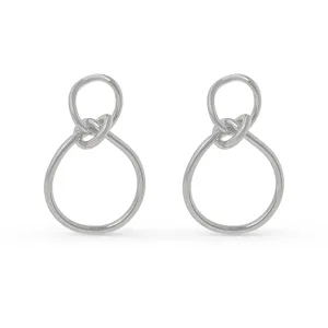 Statement Interlocking Knot Earrings - Silver