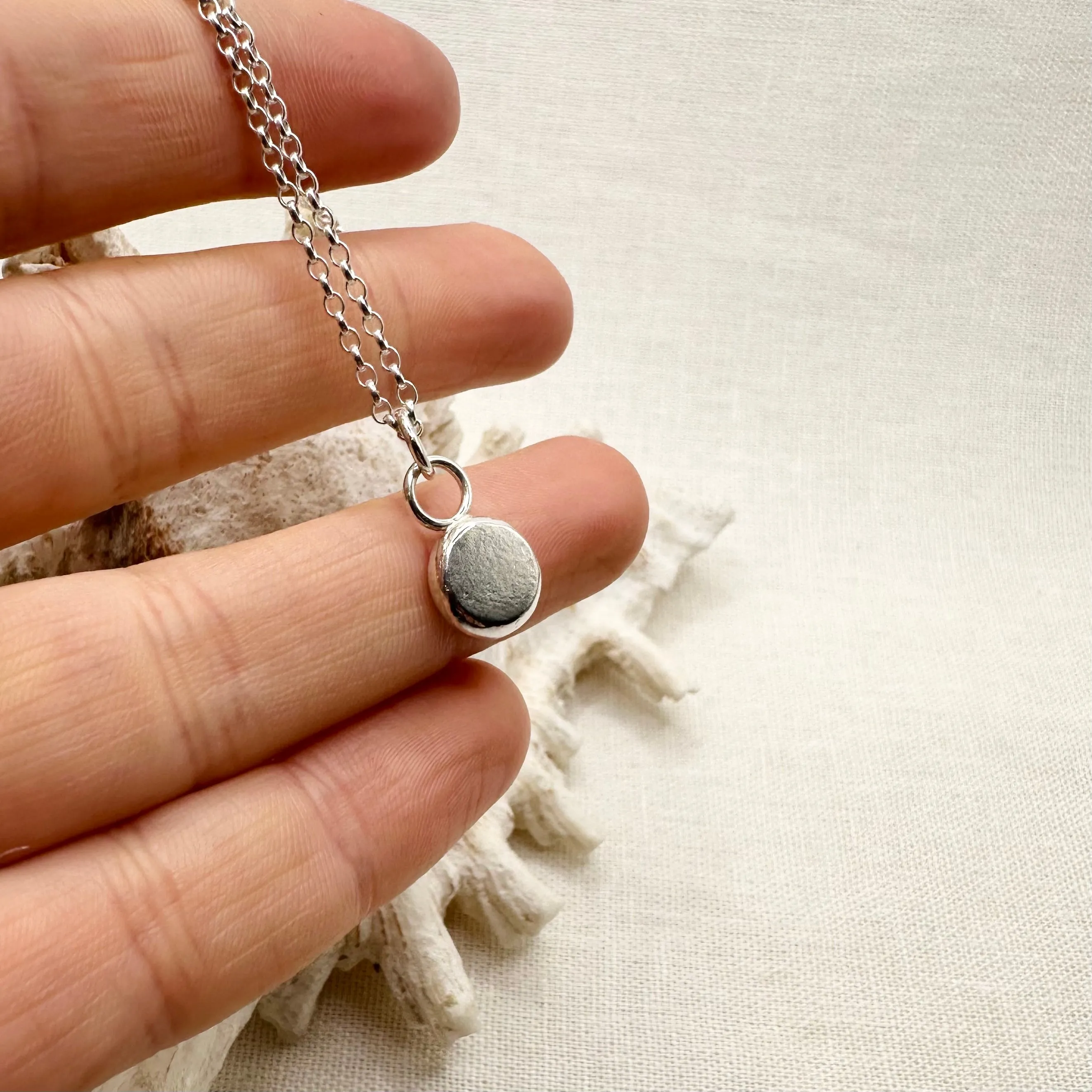 Sterling Silver Pebble Pendant