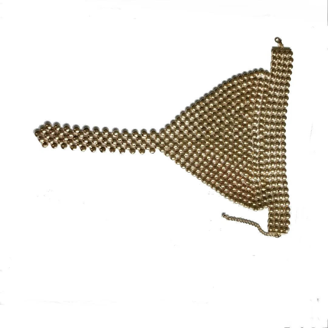 Tie statement gold necklace