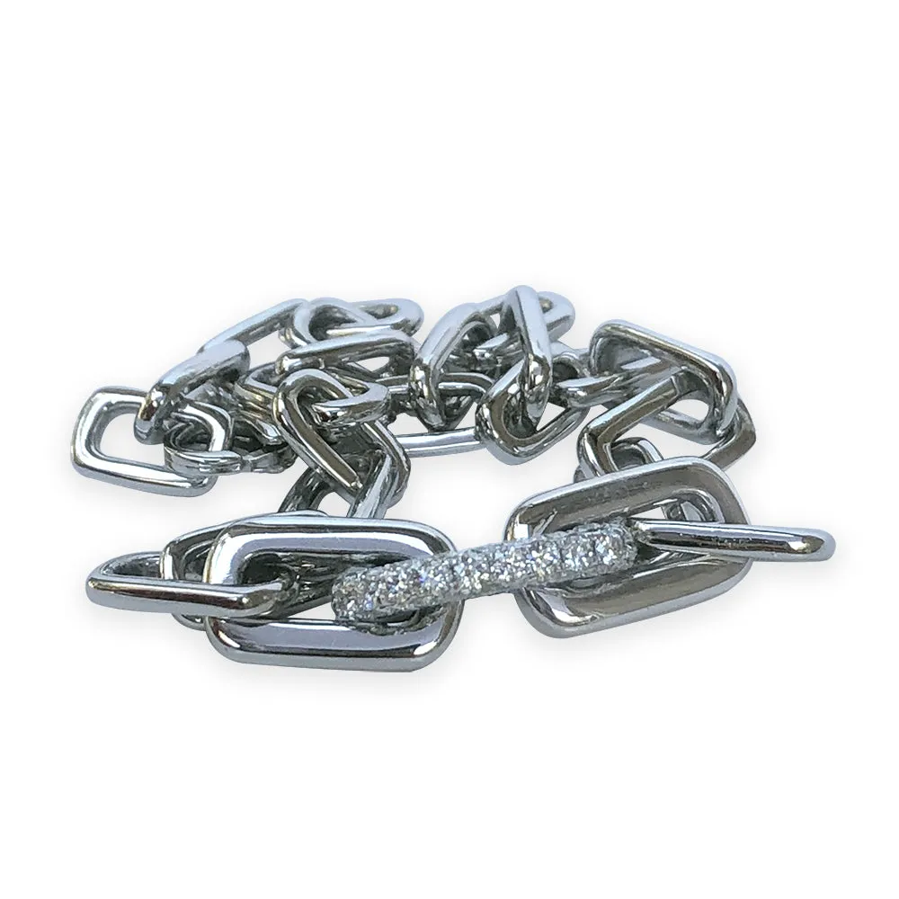 White Gold and Diamond Chain Bracelet